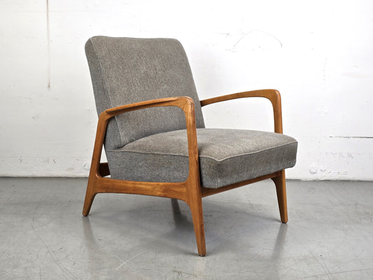 KNOLL ANTIMOTT SESSEL grau holz vintage tv stuhl 1960er retro
