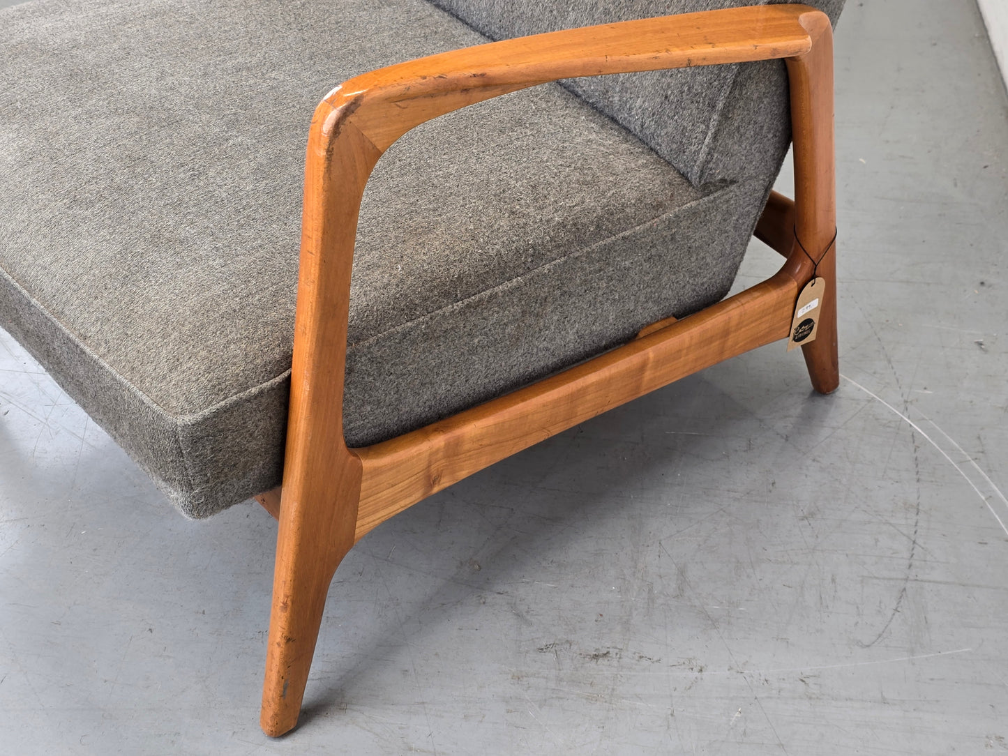 KNOLL ANTIMOTT SESSEL grau holz vintage tv stuhl 1960er retro