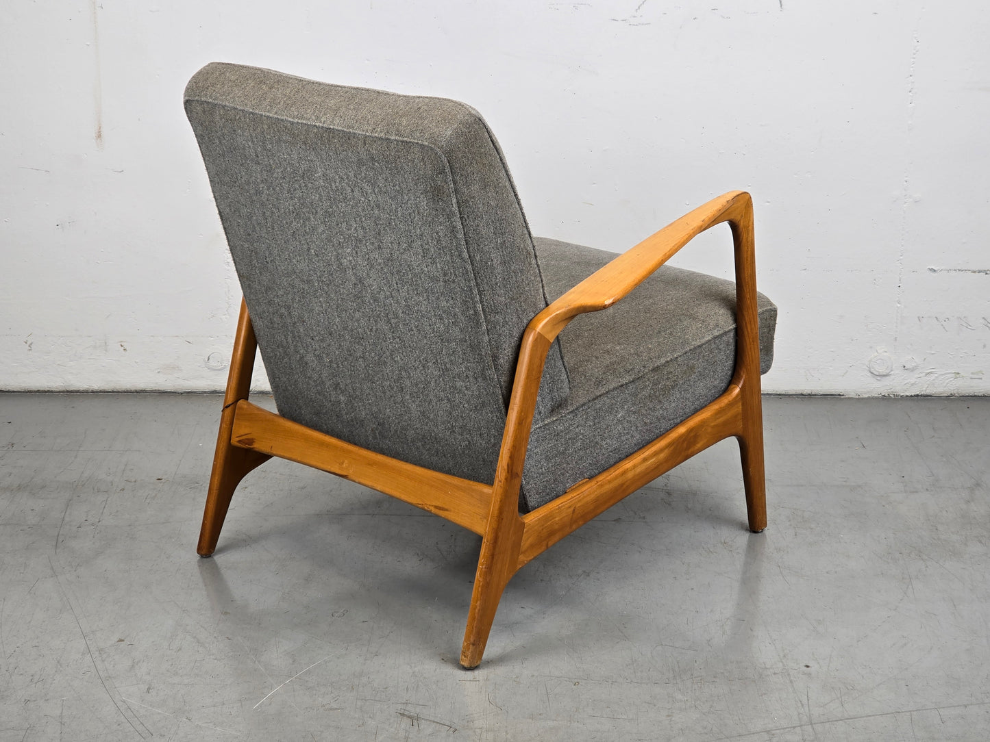 KNOLL ANTIMOTT SESSEL grau holz vintage tv stuhl 1960er retro