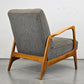 KNOLL ANTIMOTT SESSEL grau holz vintage tv stuhl 1960er retro