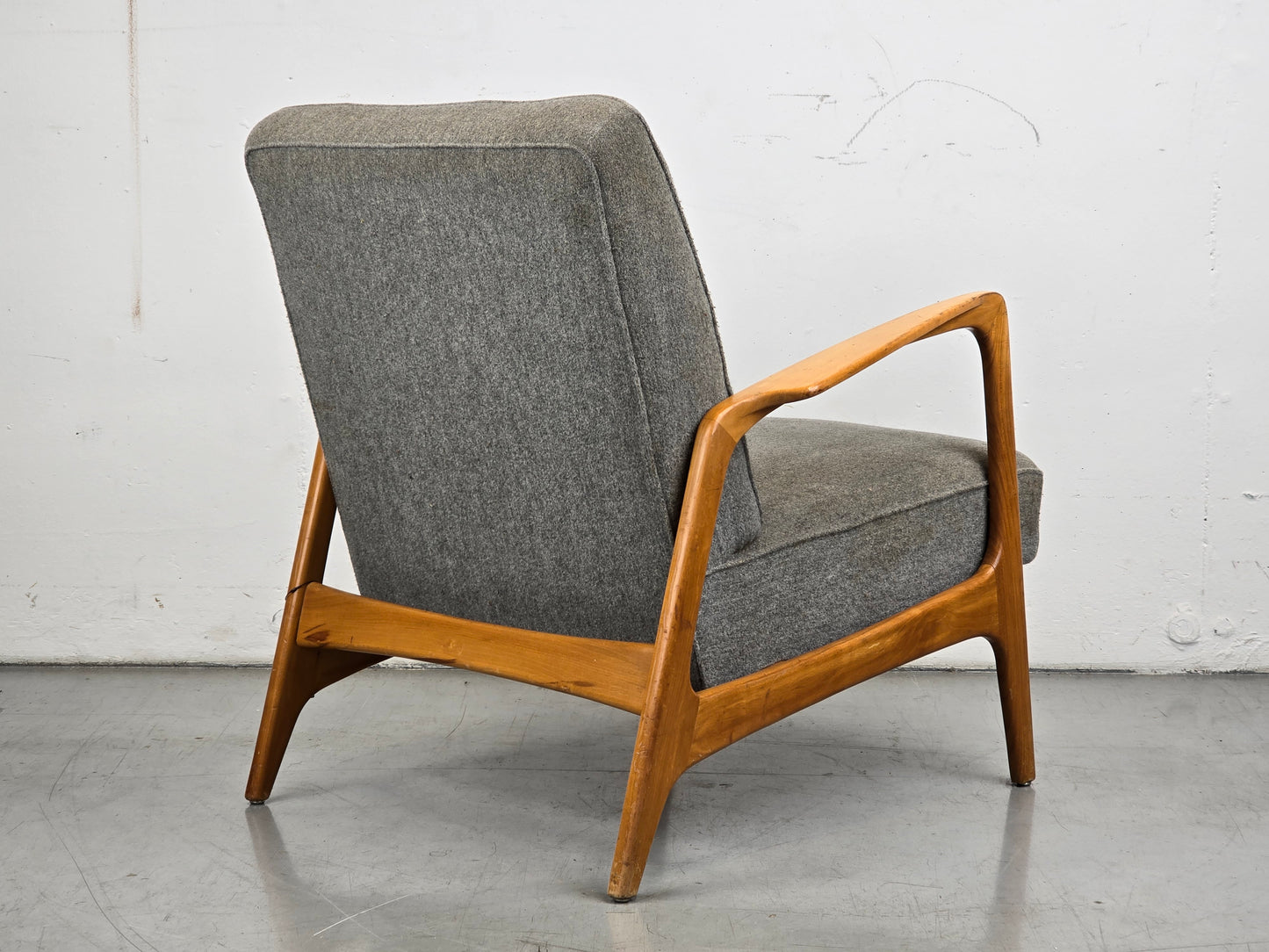 KNOLL ANTIMOTT SESSEL grau holz vintage tv stuhl 1960er retro