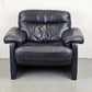 DE SEDE DS70 SESSEL leder couch garnitur echtleder dunkelblau vintage !Sitzer