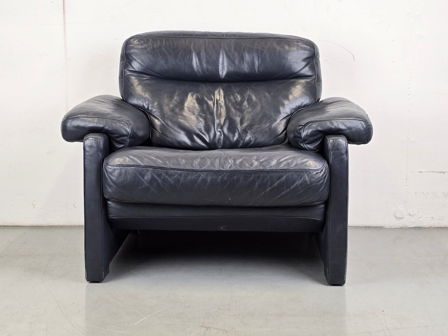 DE SEDE DS70 SESSEL leder couch garnitur echtleder dunkelblau vintage !Sitzer