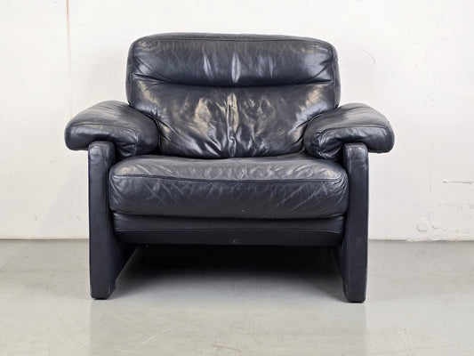 DE SEDE DS70 SESSEL leder couch garnitur echtleder dunkelblau vintage !Sitzer