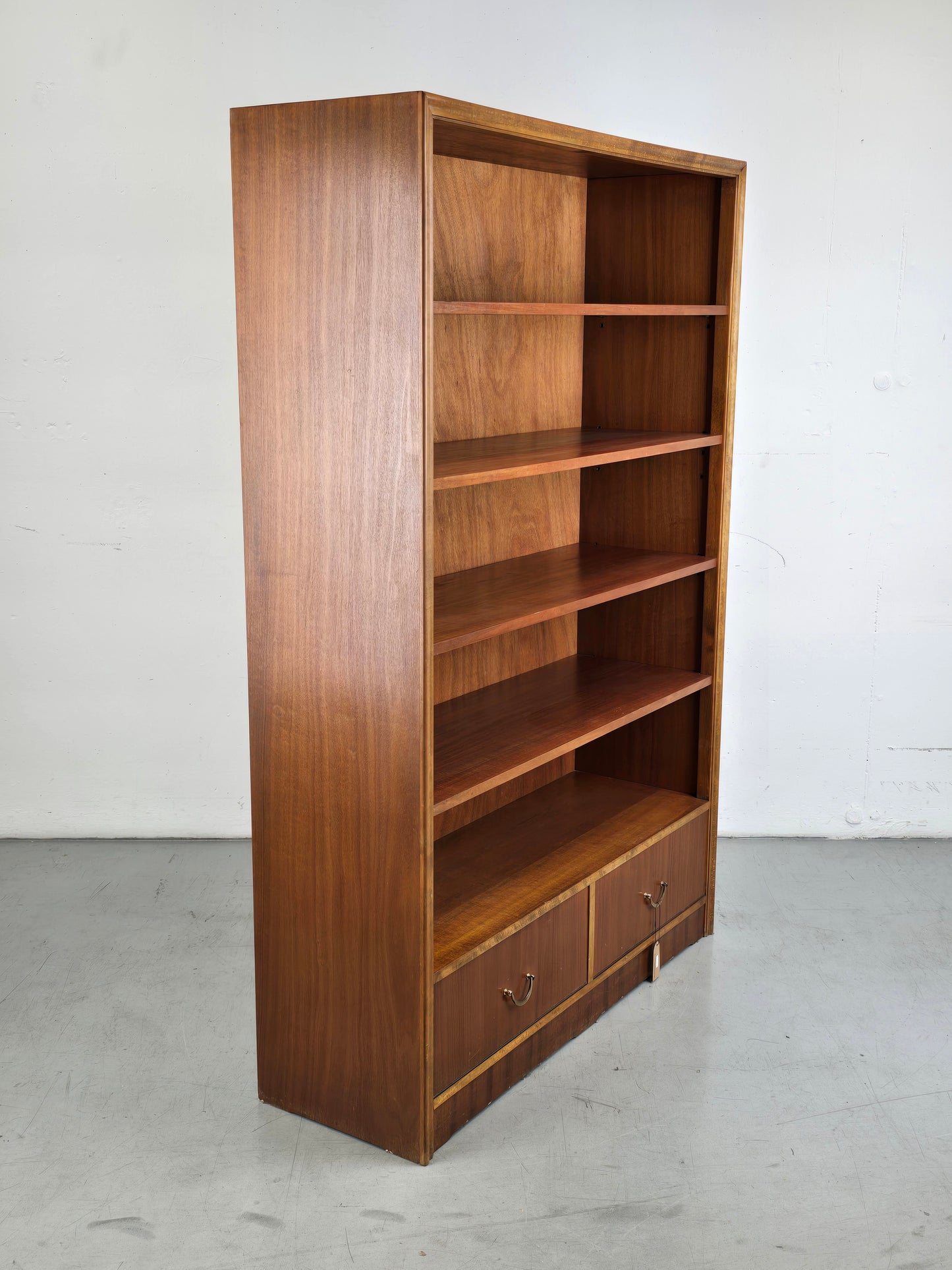 VINTAGE REGAL bücher holz nussbaum schrank bücherregal büro aktenschrank 1950er