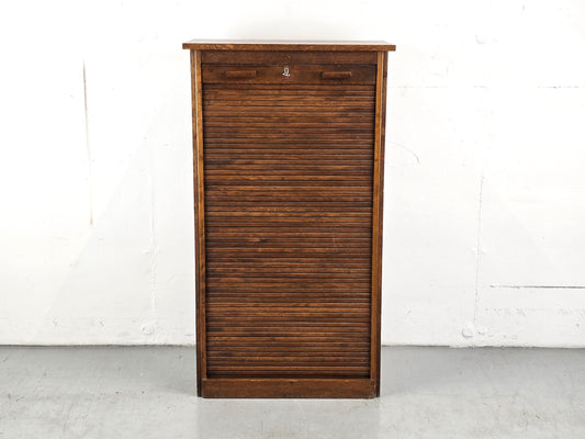 ROLLADEN SCHRANK antik vintage akten büro art deco rolltüren kommode holz