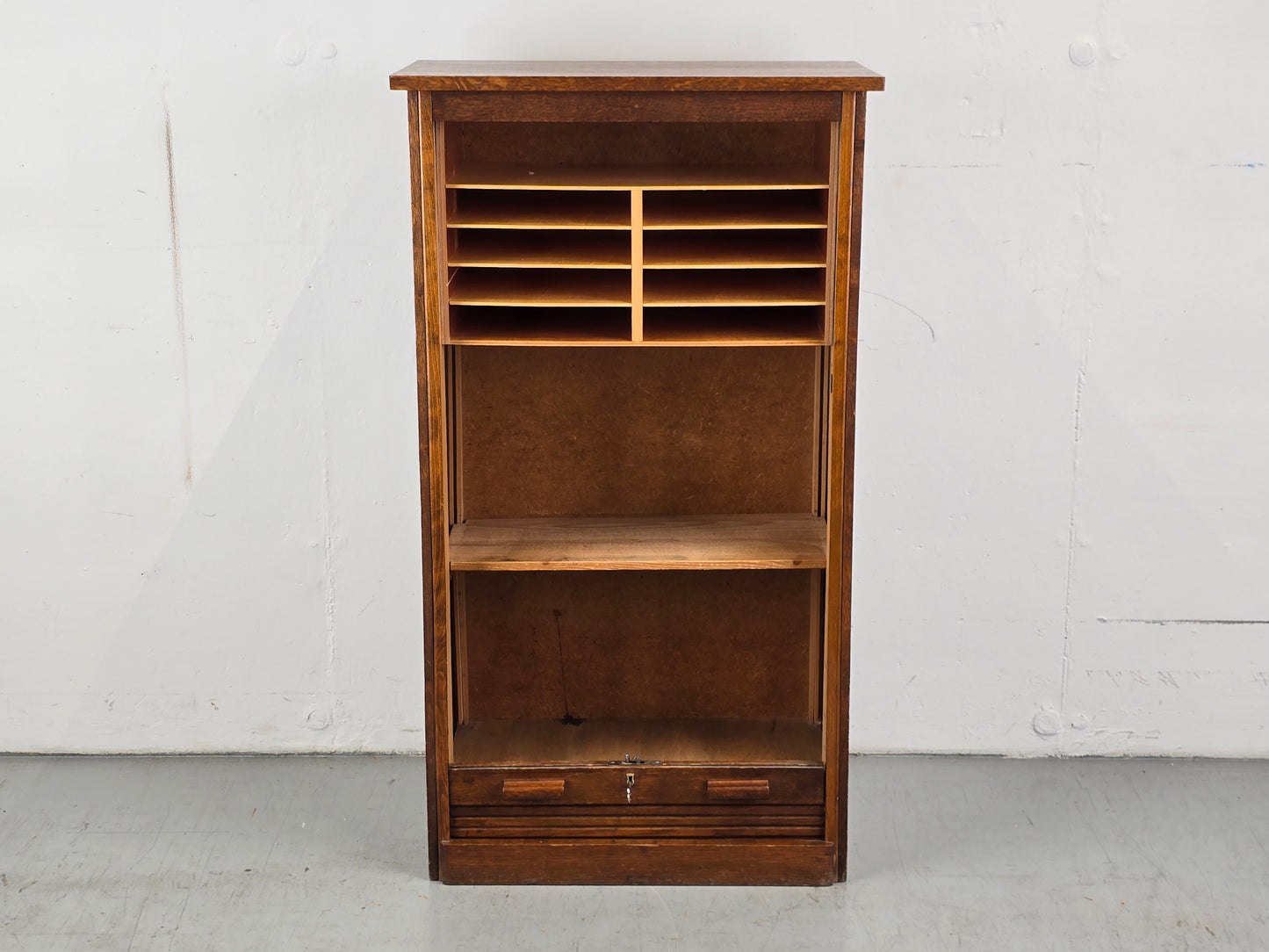 ROLLADEN SCHRANK antik vintage akten büro art deco rolltüren kommode holz