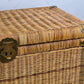 VINTAGE TRUHE geflecht china wäsche korb box couchtisch messing beschläge