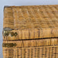 VINTAGE TRUHE geflecht china wäsche korb box couchtisch messing beschläge