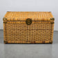 VINTAGE TRUHE geflecht china wäsche korb box couchtisch messing beschläge