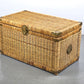 VINTAGE TRUHE geflecht china wäsche korb box couchtisch messing beschläge