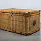 VINTAGE TRUHE geflecht china wäsche korb box couchtisch messing beschläge