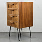 VINTAGE ABLAGE schubladen kommode nachttisch holz 1960er teak mid century