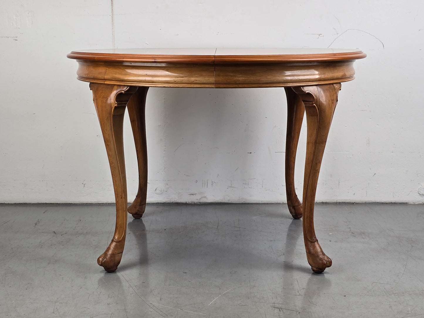 VINTAGE ESSTISCH rund oval holz nussbaum ausziehbar küche esszimmer
