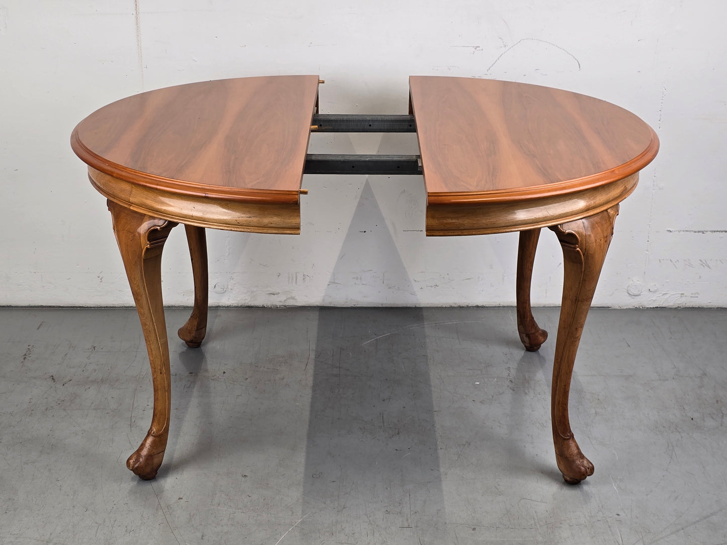 VINTAGE ESSTISCH rund oval holz nussbaum ausziehbar küche esszimmer