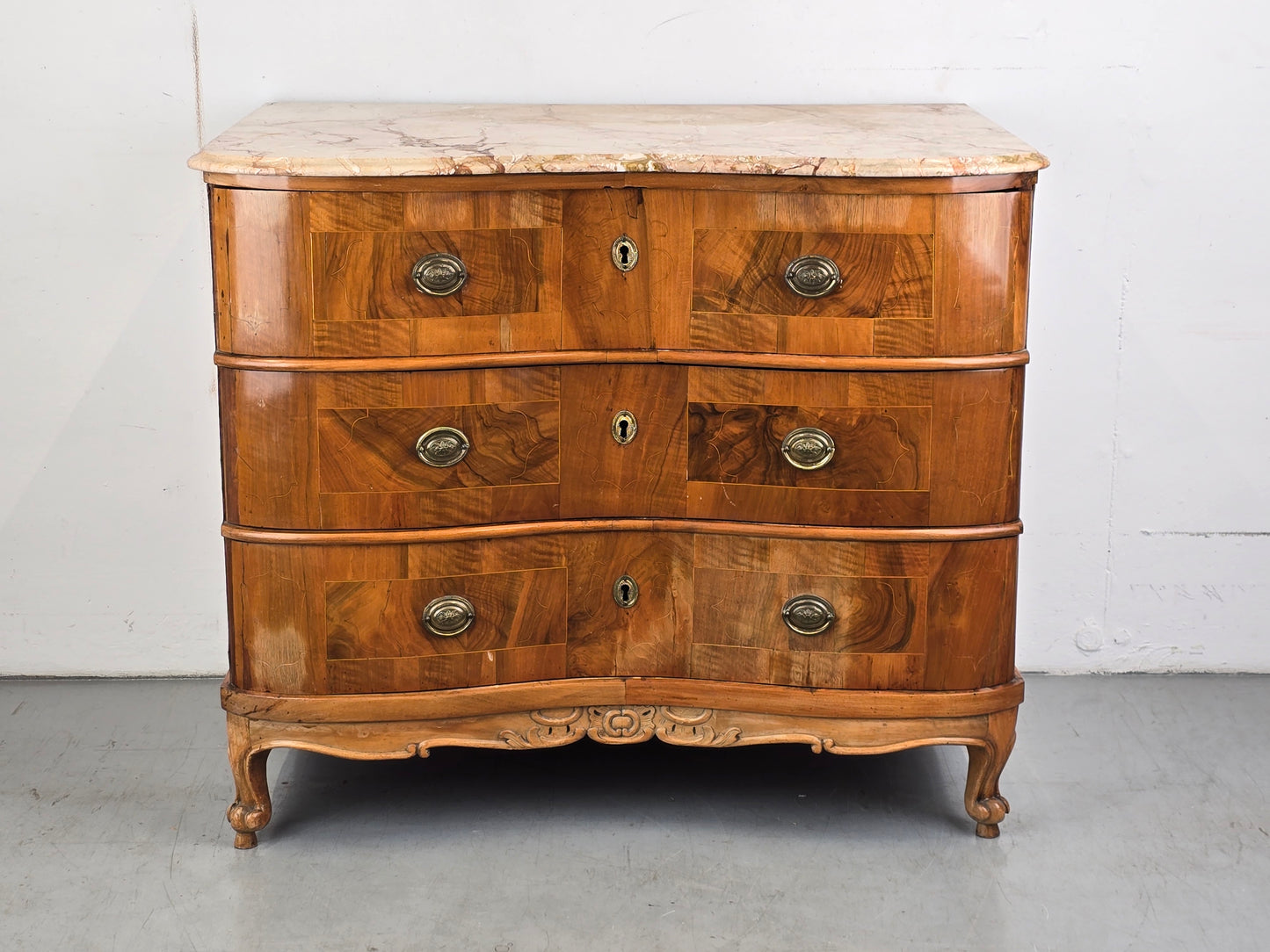 ANTIK SCHUBLADEN KOMMODE holz nussbaum stein vintage barock