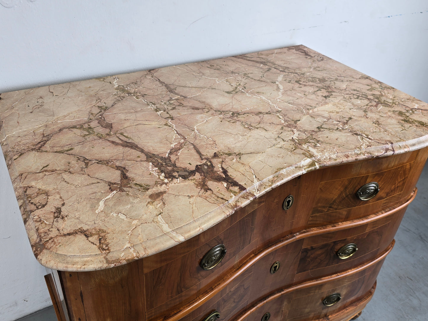 ANTIK SCHUBLADEN KOMMODE holz nussbaum stein vintage barock