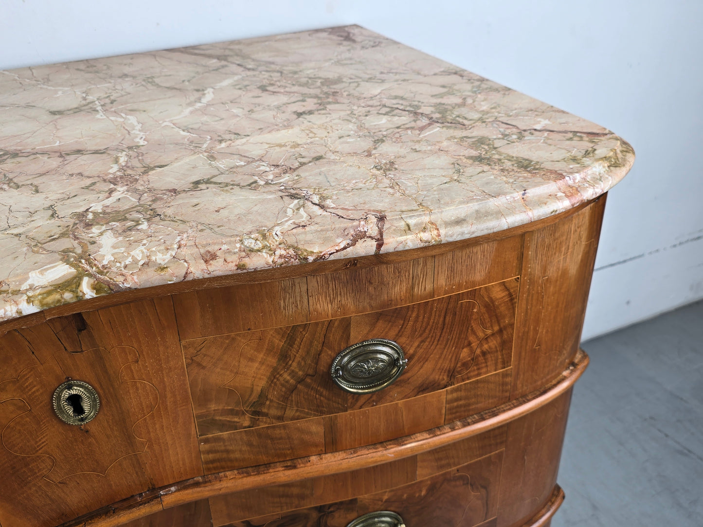 ANTIK SCHUBLADEN KOMMODE holz nussbaum stein vintage barock