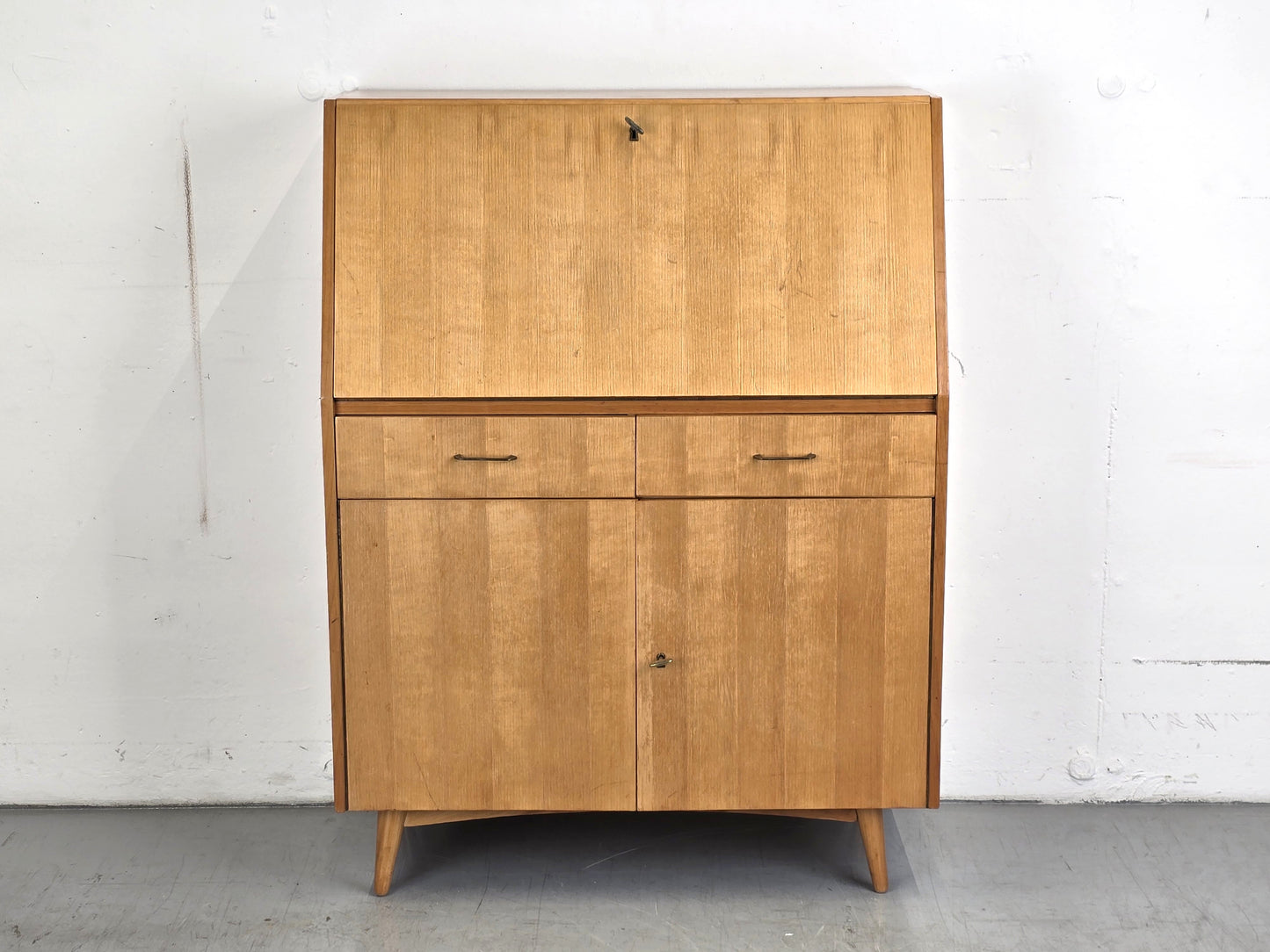 MID CENTURY SEKRETÄR kommode holz 1960er vintage minibar schreibtisch