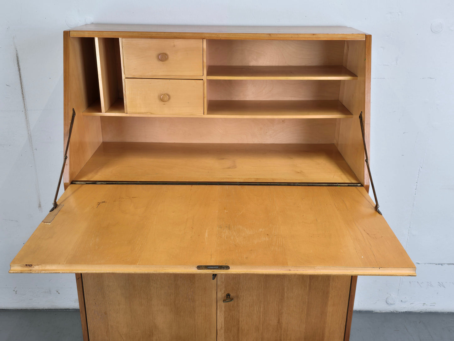 MID CENTURY SEKRETÄR kommode holz 1960er vintage minibar schreibtisch