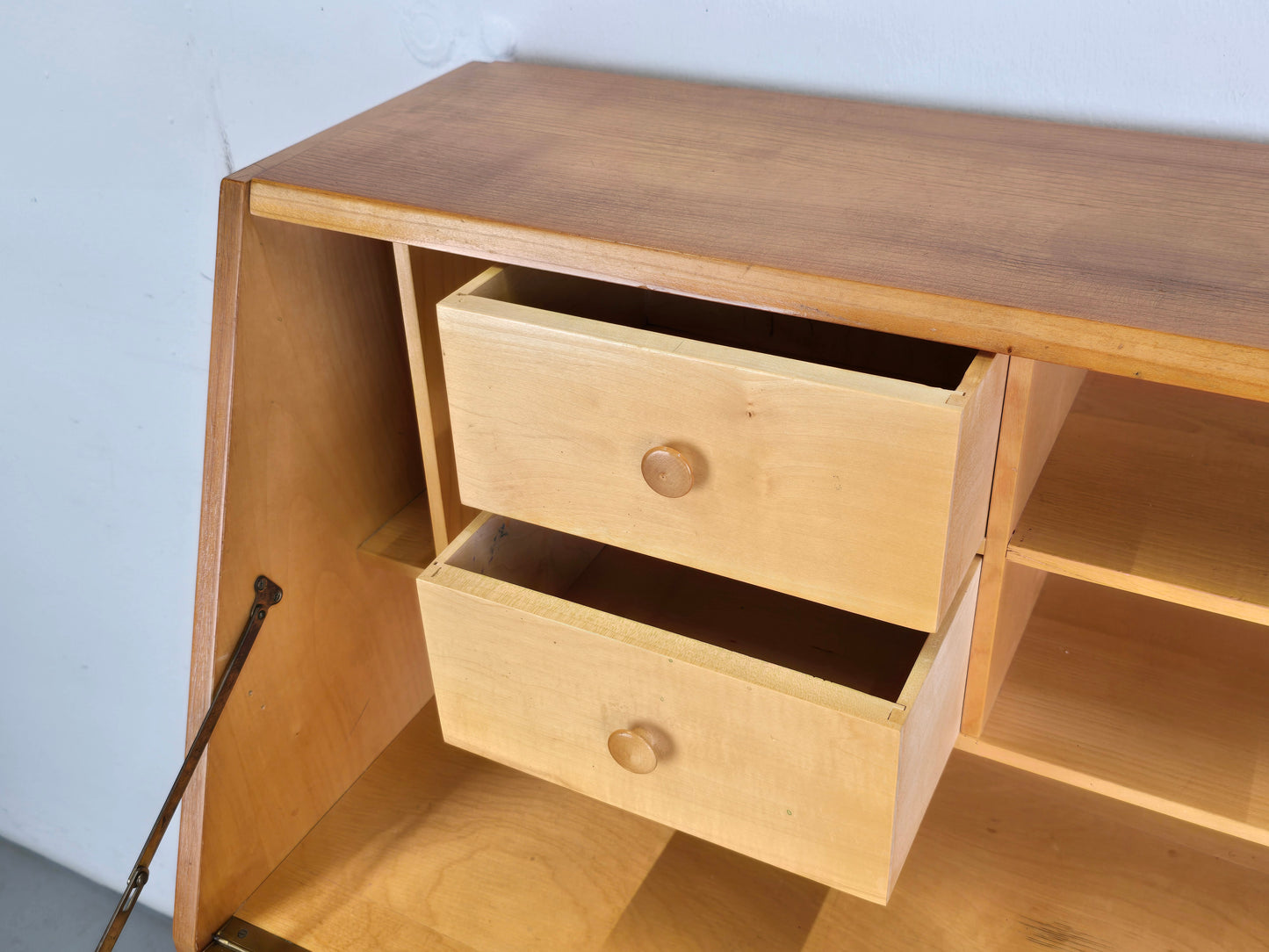 MID CENTURY SEKRETÄR kommode holz 1960er vintage minibar schreibtisch