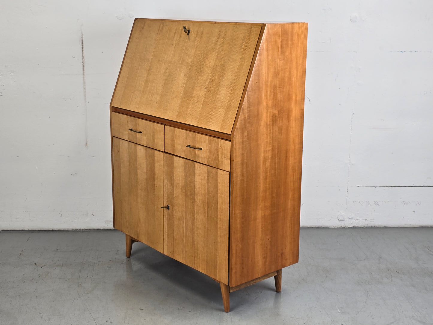 MID CENTURY SEKRETÄR kommode holz 1960er vintage minibar schreibtisch
