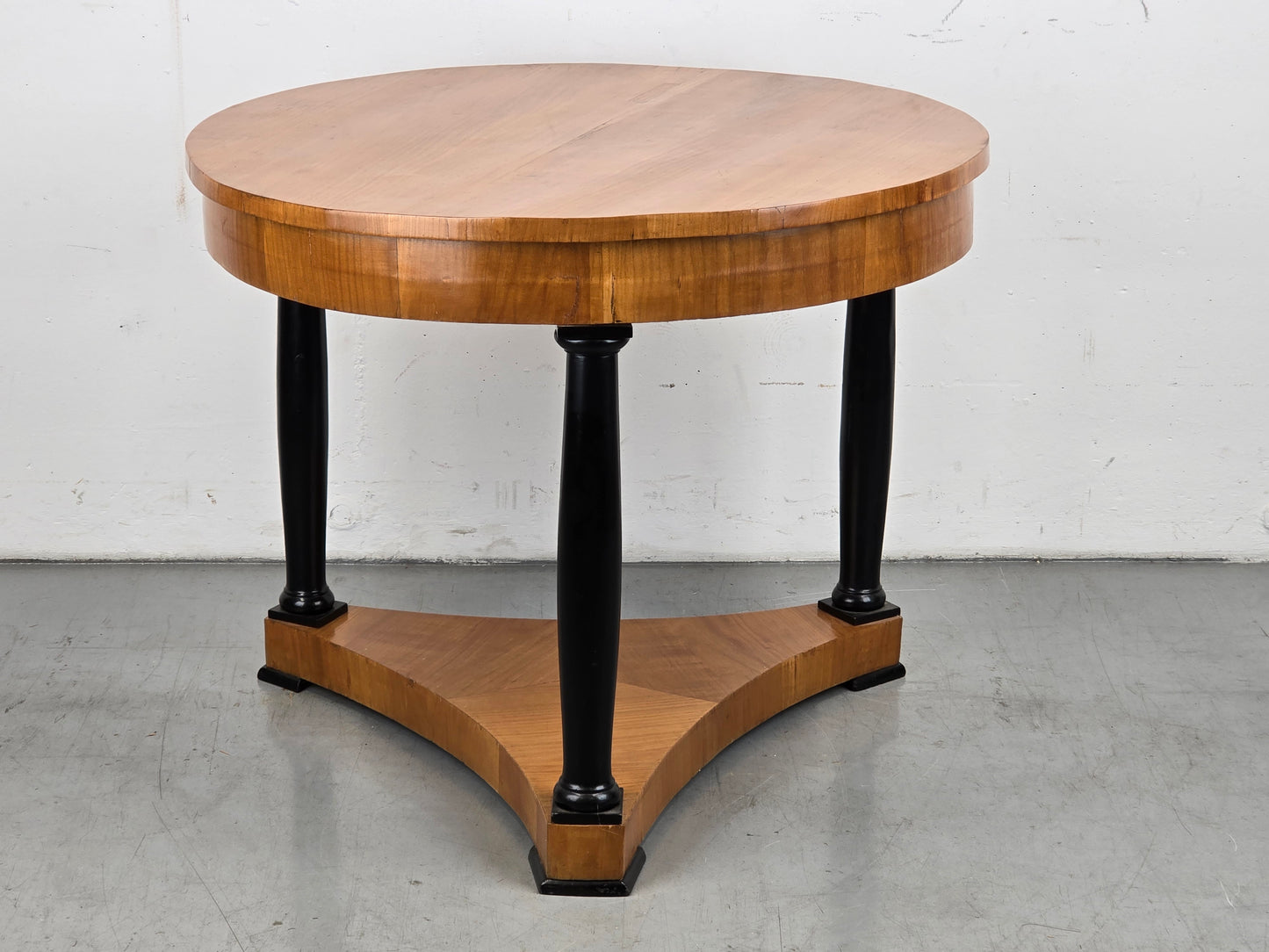 BIEDERMEIER TISCH rund holz schwarz antik vintage Couchtisch beistelltisch