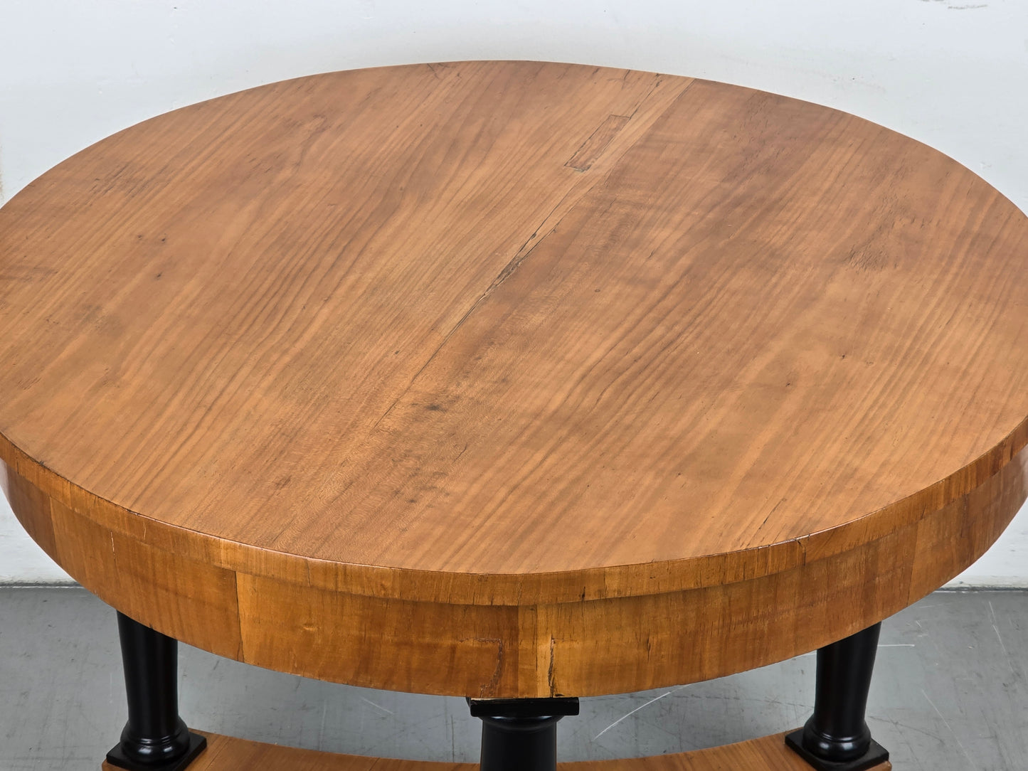 BIEDERMEIER TISCH rund holz schwarz antik vintage Couchtisch beistelltisch