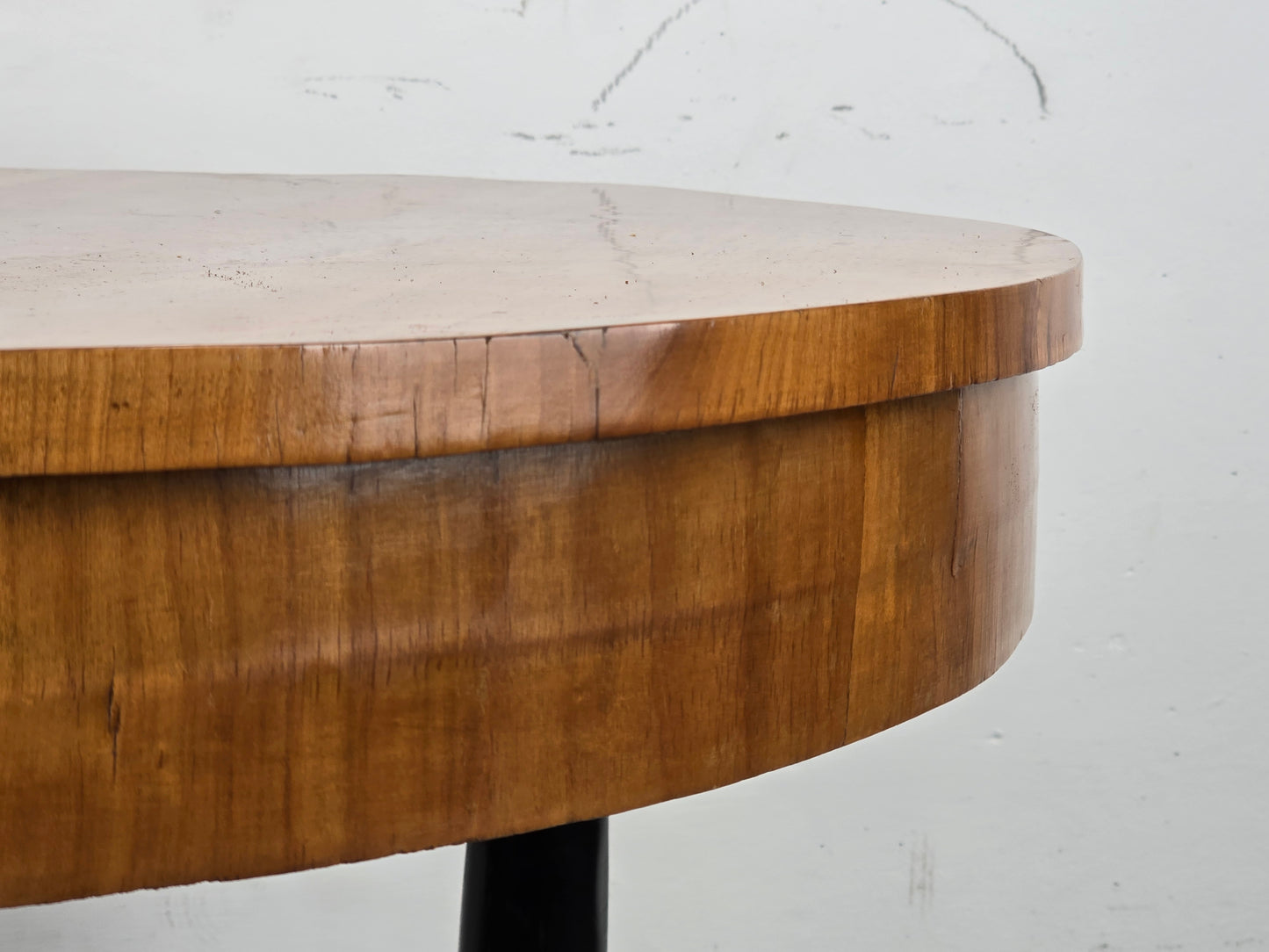 BIEDERMEIER TISCH rund holz schwarz antik vintage Couchtisch beistelltisch