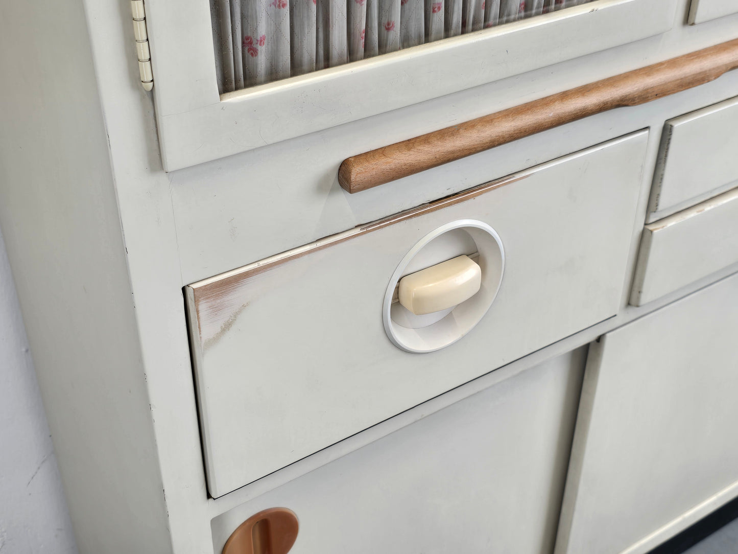 MUSTERRING KÜCHENSCHRANK büffet vintage weiß vitrine schrank mid century