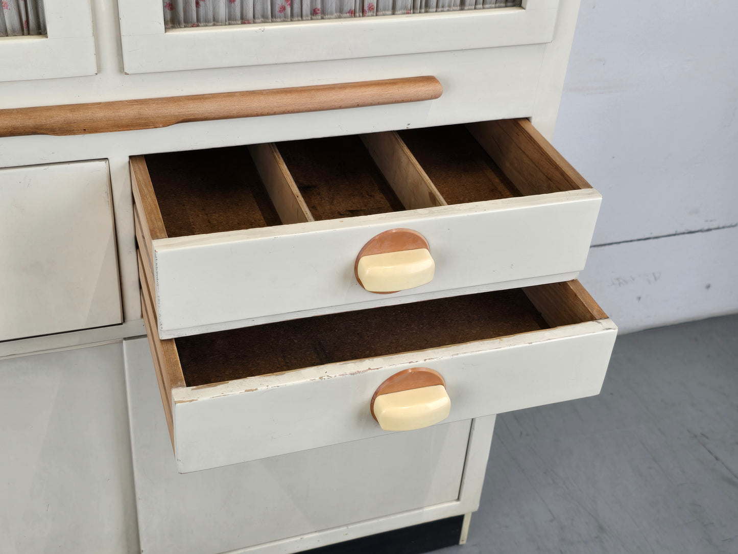 MUSTERRING KÜCHENSCHRANK büffet vintage weiß vitrine schrank mid century