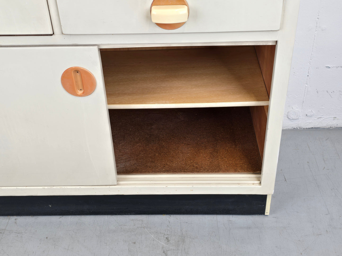 MUSTERRING KÜCHENSCHRANK büffet vintage weiß vitrine schrank mid century