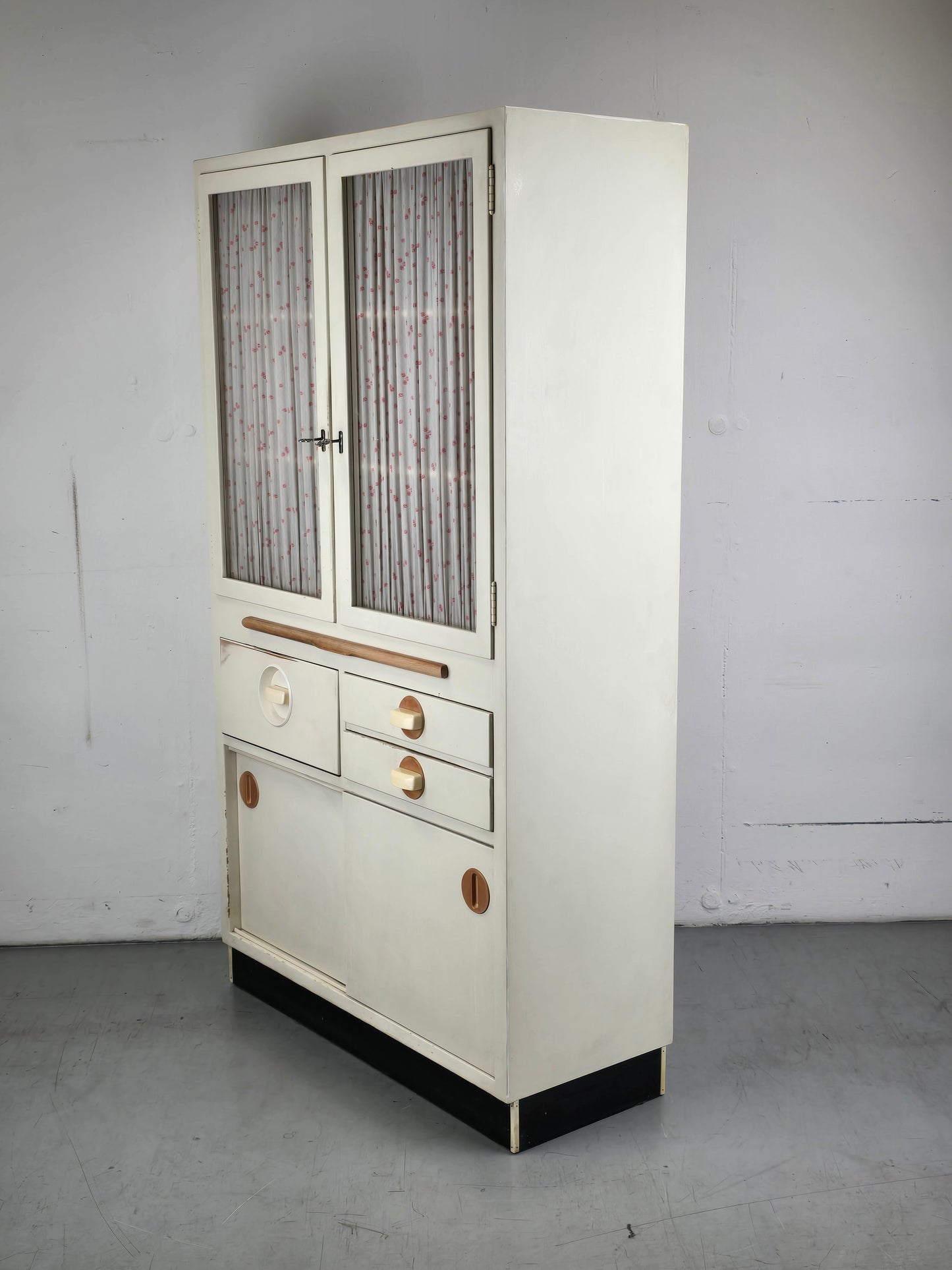 MUSTERRING KÜCHENSCHRANK büffet vintage weiß vitrine schrank mid century