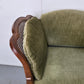 VINTAGE SITZBANK sofa bank couch antik wiener geflecht grün holz louis XV