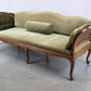 VINTAGE SITZBANK sofa bank couch antik wiener geflecht grün holz louis XV