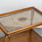 VINTAGE BEISTELLTISCH tisch couchtisch serviertisch geflecht glas holz