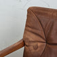 HS DESIGN DENMARK vintage teak holz sessel leder braun tv armchair lounge stuhl mid century