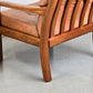 HS DESIGN DENMARK vintage teak holz sessel leder braun tv armchair lounge stuhl mid century