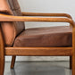 HS DESIGN DENMARK vintage teak holz sessel leder braun tv armchair lounge stuhl mid century