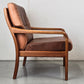 HS DESIGN DENMARK vintage teak holz sessel leder braun tv armchair lounge stuhl mid century
