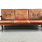 HS DESIGN DENMARK SOFA vintage teak holz Couch Sessel leder braun tv armchair lounge stuhl mid century