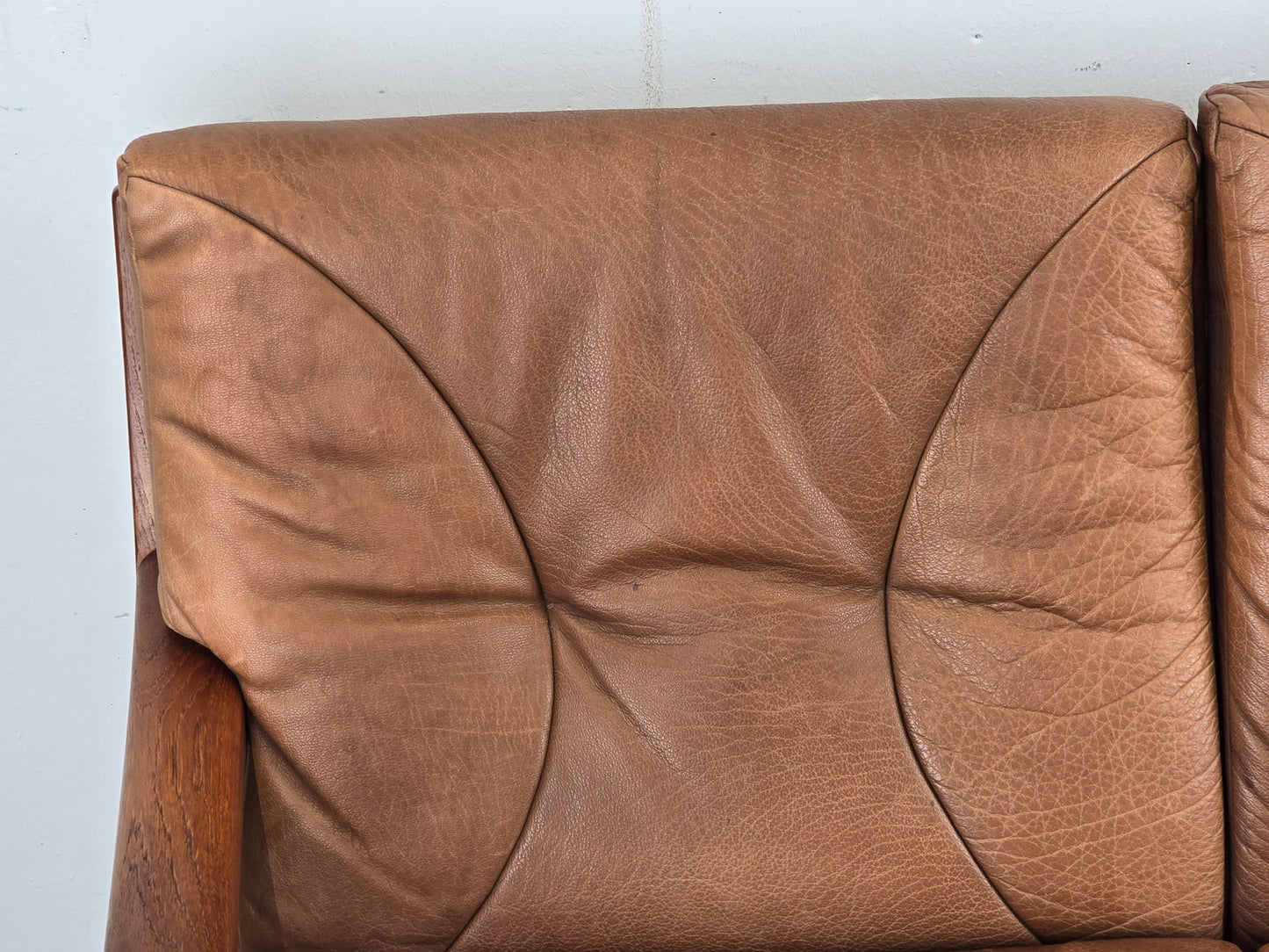 HS DESIGN DENMARK SOFA vintage teak holz Couch Sessel leder braun tv armchair lounge stuhl mid century