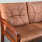 HS DESIGN DENMARK SOFA vintage teak holz Couch Sessel leder braun tv armchair lounge stuhl mid century