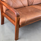 HS DESIGN DENMARK SOFA vintage teak holz Couch Sessel leder braun tv armchair lounge stuhl mid century