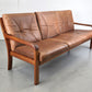 HS DESIGN DENMARK SOFA vintage teak holz Couch Sessel leder braun tv armchair lounge stuhl mid century