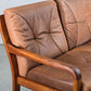HS DESIGN DENMARK SOFA vintage teak holz Couch Sessel leder braun tv armchair lounge stuhl mid century