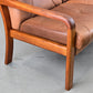 HS DESIGN DENMARK SOFA vintage teak holz Couch Sessel leder braun tv armchair lounge stuhl mid century
