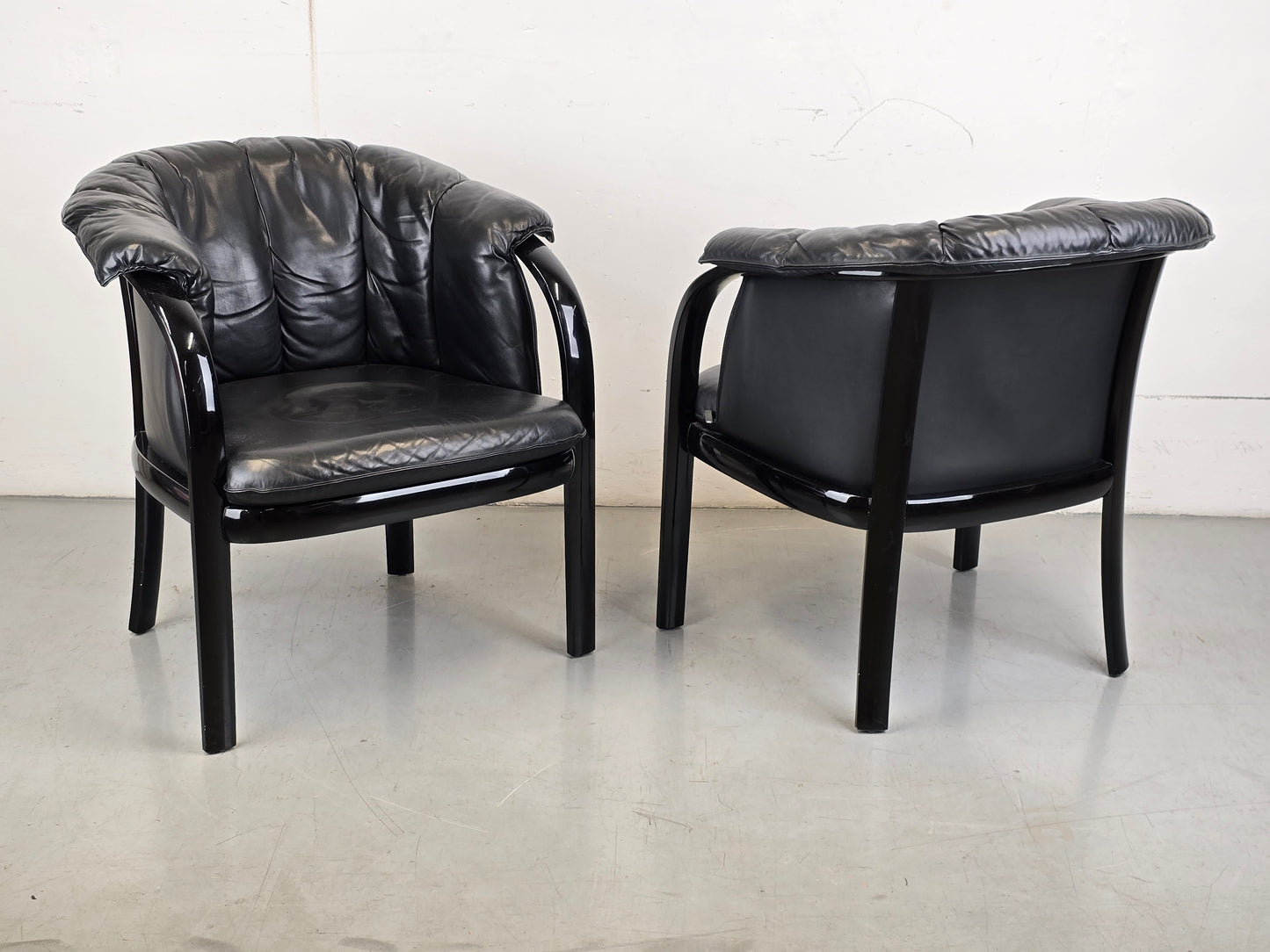 WK MÖBEL LOUNGE STUHL esszimmer esstisch leder schwarz vintage büro schreibtisch