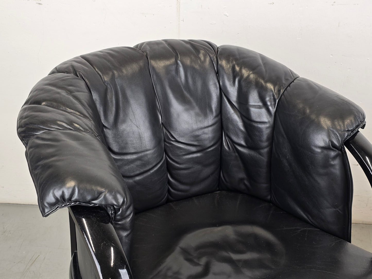 WK MÖBEL LOUNGE STUHL esszimmer esstisch leder schwarz vintage büro schreibtisch