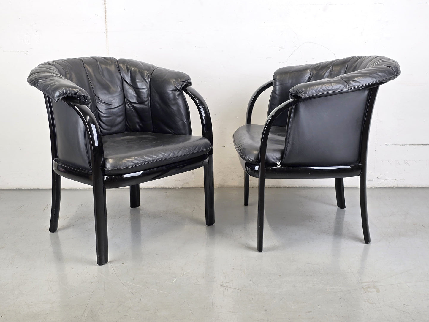 WK MÖBEL LOUNGE STUHL esszimmer esstisch leder schwarz vintage büro schreibtisch